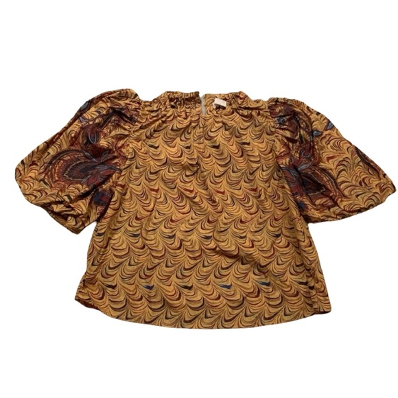 Ulla Johnson Lorena Top Blouse Yellow Taffeta Puff Sleeve - Picture 3 of 11